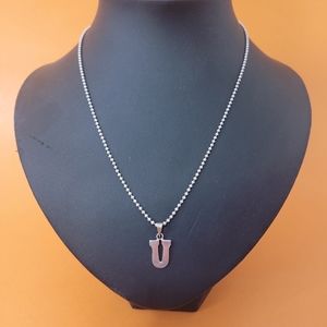 925 Mexican silver initial "U" pendant charm letter